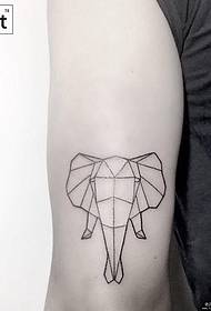 Geometria grande braccio piccola linea di tatuaggi elefante modello tatuaggio