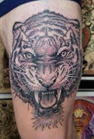 I-Thigh tattoo yendoda yesilisa ethangeni elimnyama le-tiger tattoo emnyama