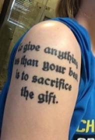 Grande immagine del tatuaggio del braccio Grande braccio della ragazza sull'immagine nera inglese del tatuaggio