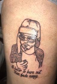 Personaggi e modelli di tatuaggi inglesi Ragazze sulle cosce e foto di tatuaggi inglesi