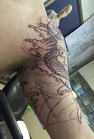 Big arm simple line like tattoo image