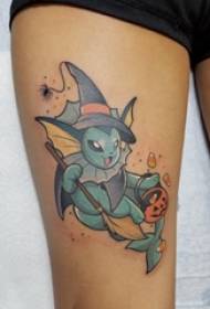 Thigh tattoo tradition girl's thigh on colored pokemon tattoo picture
