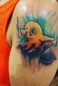 Duobla tatuaje, bildstria tatuaje pentrita sur la vira brako