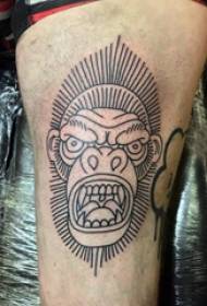 Me ke poʻo o nā ʻīlio tattoo tattoo on monkey tattoo