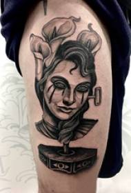 Imaxe tatuaxe personaxe foto tatuaxe rapaza na coxa