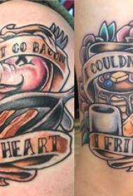 Διπλό μεγάλο τατουάζ βραχίονα αρσενικό μεγάλο χέρι στην αγγλική και χοίρου τατουάζ εικόνες
