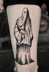 Тетовирано буто машко момче на црно-духовна слика за тетоважа