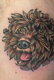 Tattooed fant janm gason jigo sou foto tatoo puppy ki gen koulè pal