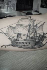 Iso käsivarsi purjevene pieni tuore tatuointi malli