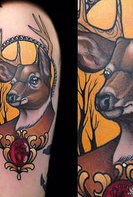 Stor arm europæisk og amerikansk skole hjorte perle tatoveringsmønster