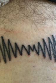 Minimalistisk linje tatuering manlig figur på svart linje tatuering bild