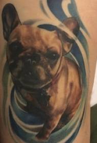Modeli i tatuazhit të qenit tatuazh vajzën e kofshës së këlyshit 104966 @ Tattooed kofshën e djalit mashkull për ndërtimin dhe fotografinë e tatuazheve të peizazhit