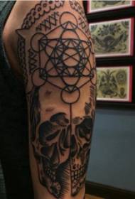 Geometrični in cvetni vzorec tatoo moški velika roka na geometrijski in cvetlični tatoo slike