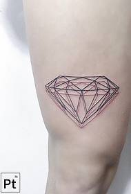 Iso käsivarsi geometrinen viiva timantti tatuointi malli