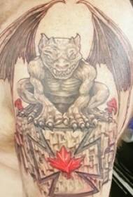 Demon tattoo eenvoudige jongen grote arm op horror demon tattoo foto