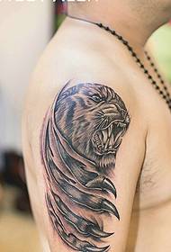 Modeli i tatuazheve të kafshëve të zeza dhe të bardha të egër model tatuazhesh