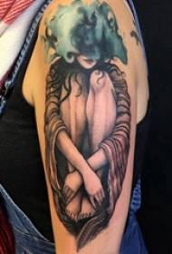 Foto di tatuaggio braccio doppio braccio colorato tatuaggio sul braccio grande