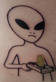 Cuixa alienígena del tatuatge alienígena amb la imatge negra del tatuatge alienígena