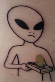 Alien tatuaje maskla ekstera femuro sur nigra eksterterana tatuaje bildo