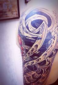 Full of manly big arm totem tattoo pattern