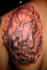 Куан Гун татуировка с супер личностью на плече