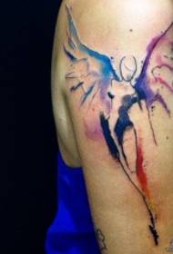 Jednostavan uzorak za tetoviranje anđela s velikim brizgaljkama