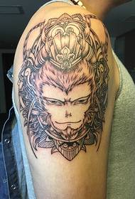 Enostaven veliki tattoo vzorec Wukong, velika opica