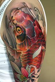令人驚嘆的3D紅魷魚紋身