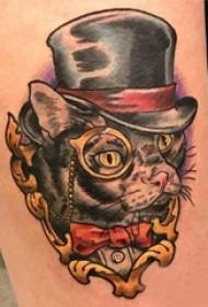 Cat Tattoo Girl Girl Simple tatuazh në Kofshën e Vajzës