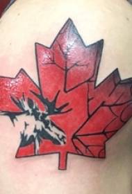 Yara manya manyan fenti zane mai laushi m tsire-tsire maple bar tattoo hotuna