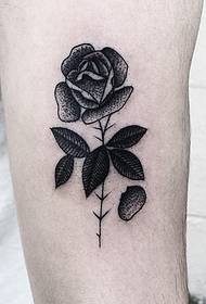 Nagy kar iskola fekete szürke pont tüske rózsa tetoválás minta
