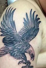 Тату татуювання з великим рукавом орел дикий і повний
