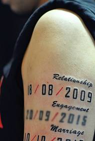 Tattoo tatuazh me anglisht dhe numra