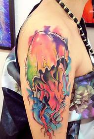 Χρώμα εκπληκτικό μεγάλο μπράτσο χρώμα τοτέμ εικόνα τατουάζ