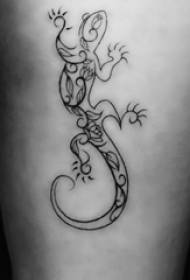 Baile animal tattoo male thigh on black gecko tattoo picture