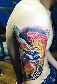 Bling storarm röd bläckfisk tatuering mönster
