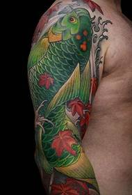 Yakakura yegirini ziso-inobata green squid tattoo maitiro