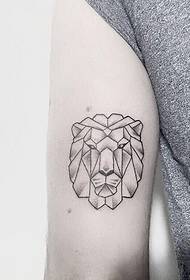 Modellu di tatuaggio di leone geometticu di punte in linea di boom