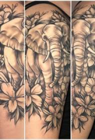 Elefant Tattoo Meedchen mat Waffen an Elefant Tattoo Biller