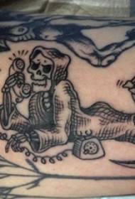 Double-arm tattoo, tattoo picture of a boy on the big arm