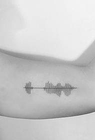 Grote arm lijn ECG persoonlijkheid tattoo patroon