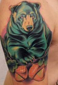 Par de tatuajes de brazo grande brazo do neno en imaxes de tatuaxe de oso de cores