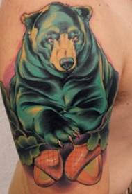 Coppia di tatuaggi braccio grande braccio grande ragazzo su immagini di tatuaggi orso colorati