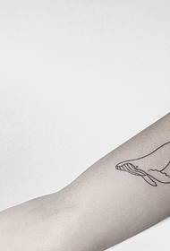 Big line of fresh whale tattoo pattern