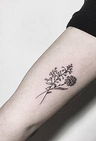 Big, small, fresh floral tattoo pattern