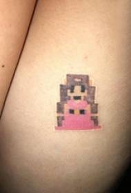 Tattoo princezna dívka na stehně barevné kreslené postavičky tetování obrázek