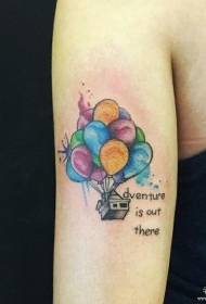 Veľké rameno farebný balón tetovanie vzor