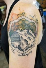 Tatuaggi doppio braccio grande braccio femminile su immagini di tatuaggi di paesaggi colorati