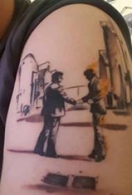 Duże ramię tatuaż ilustracja mężczyzna duże ramię na obrazie tatuaż czarny charakter