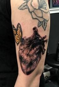 Big arm tattoo photo pictures male big arm butterfly and heart tattoo pictures